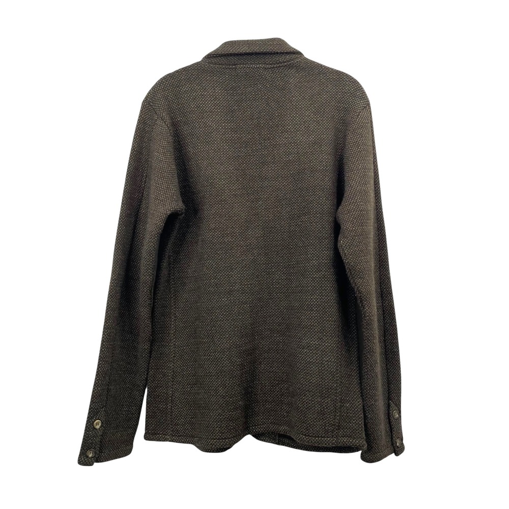 Myself wool blend knit slim sport coat blazer sweater Size M brown made in Italy - Picture 5 of 7